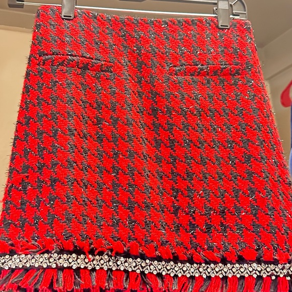 Black red plaid mini skirt - Picture 3 of 5